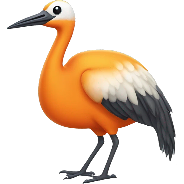 orange crane bird emoji