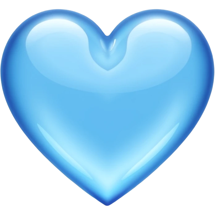 A blue heart made of clear, transparent water emoji