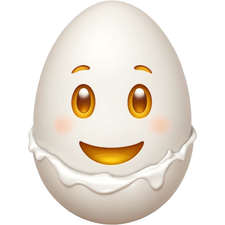 Smiling white egg, shaving emoji