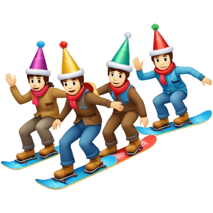 2 cowboys snowboard birthday party emoji