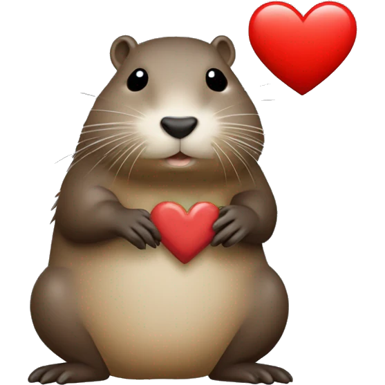 Cute Nutria animal haciendo un corazon patas emoji