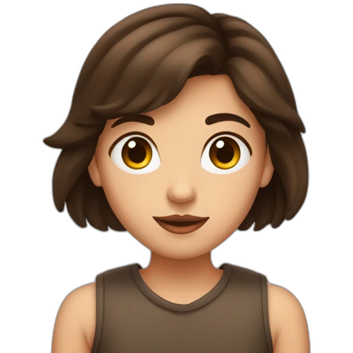 fille brune avec yeux des coeurs emoji