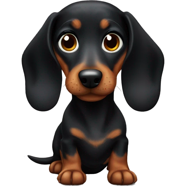 Cute black dachshund  emoji