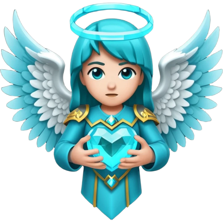 Dark Cyan angel heart with minecraft warden soul emoji