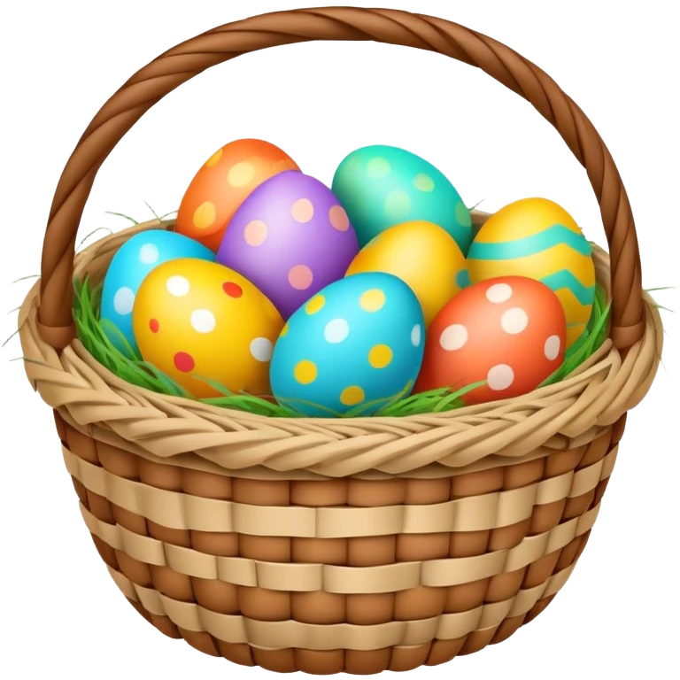 colorful easter eggs in basket emoji