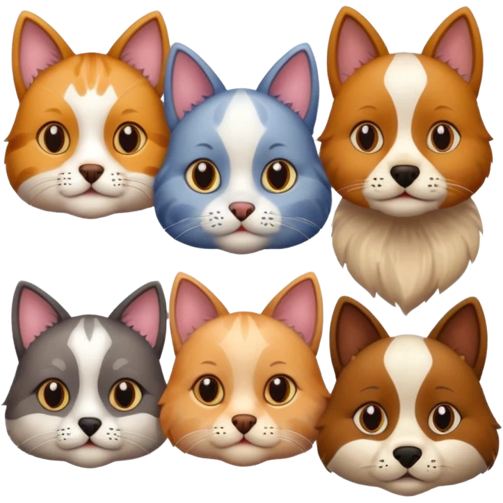 cat and four dogs behind her emoji