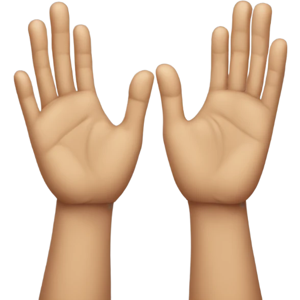 One hand clapping itself with too many fingers emoji