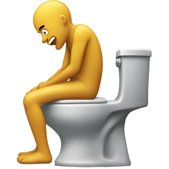 man sitting on toilet throwing up emoji