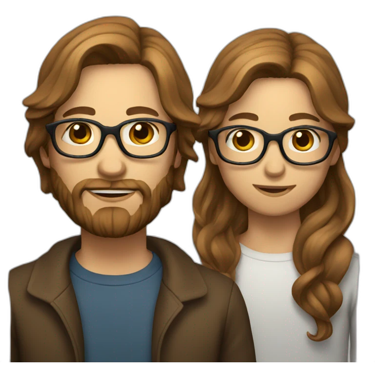 Scandinavian with long brown hair medium beard and glasses emoji