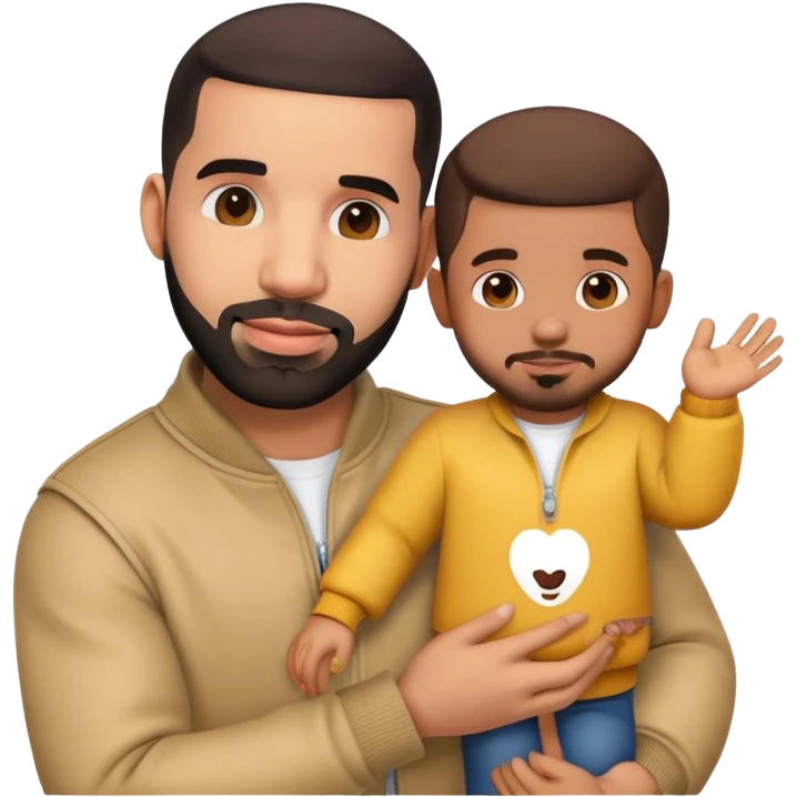 Drake the singer, emoji holding kid emoji