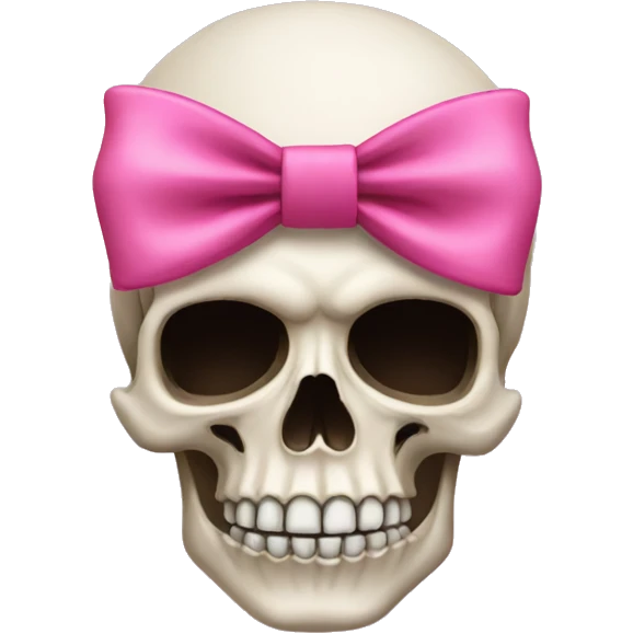Skull with a pink bow emoji