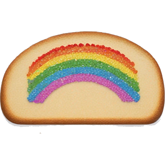 Bread slice with round rainbow sprinkles emoji
