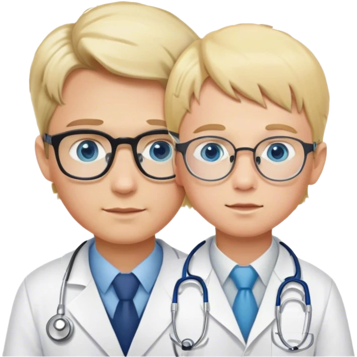doctor injecting blonde boy with glasses blue eyes  emoji