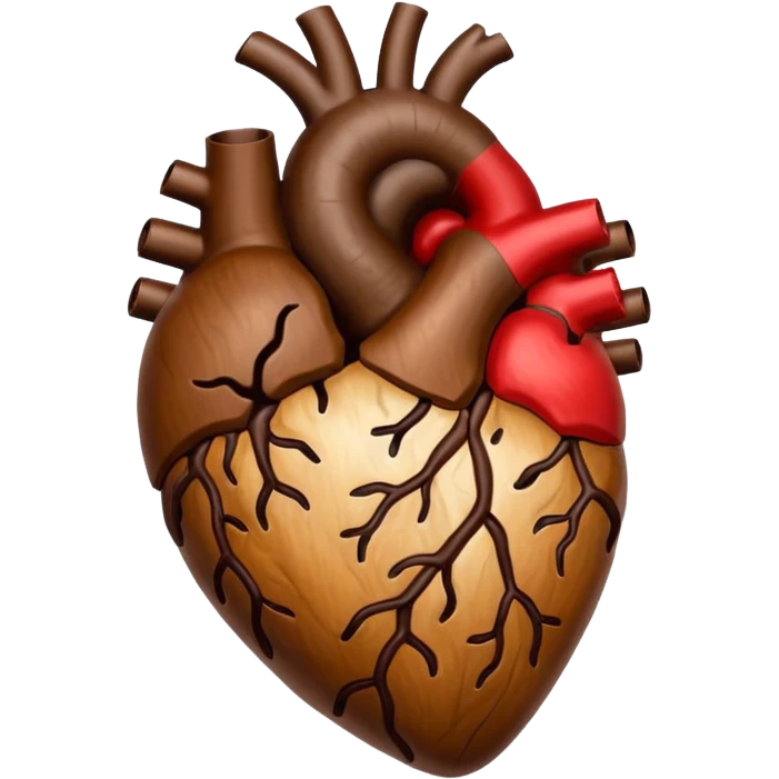 Anatomical heart, full coffe with coffe beans inside emoji