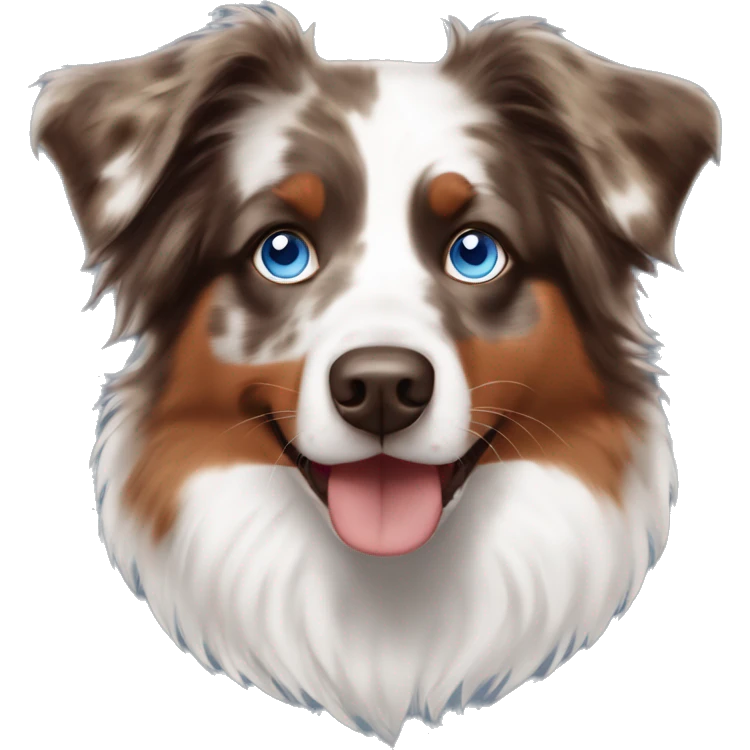 Red Merle Australian Shepherd with blue eyes emoji