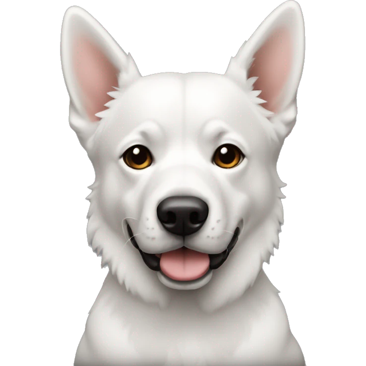 Perro blanco con orejas negras  emoji