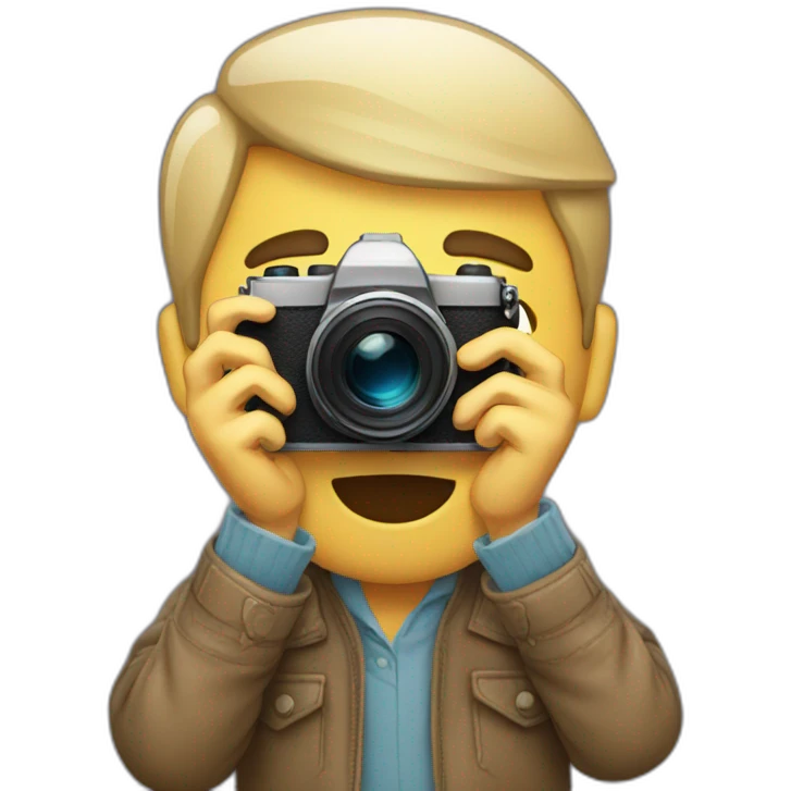man taking photos with camera  emoji
