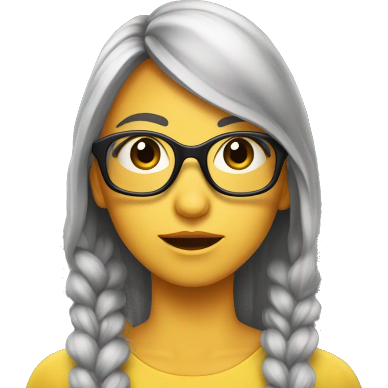 Fille avec lunettes longs cils cheveux châtains  emoji