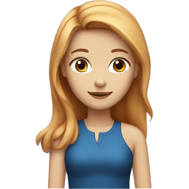 girl with a mixture of red,brown,and blonde hair with blue eyes emoji