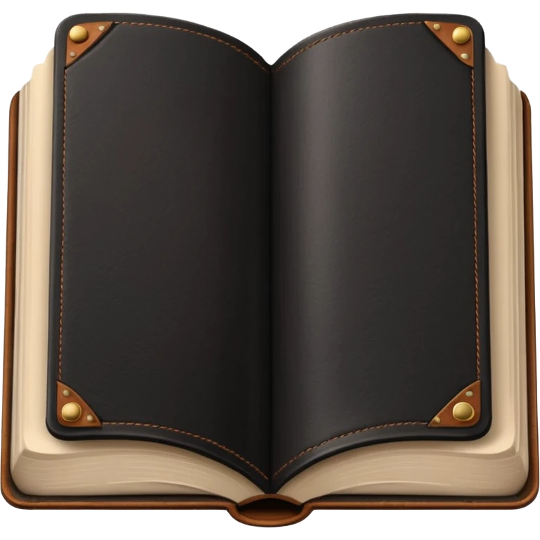 open brown book with completely empty, black pages emoji