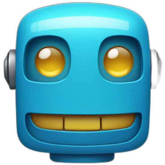 cute blue robot smiling emoji