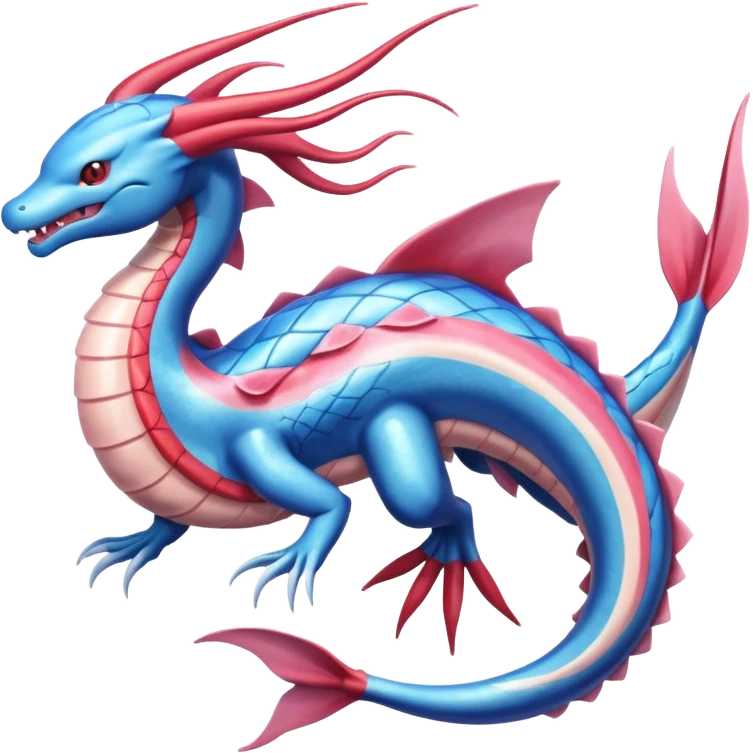 Gyarados-Milotic-Salamence-Suicune-Kyogre-fusion, full body emoji