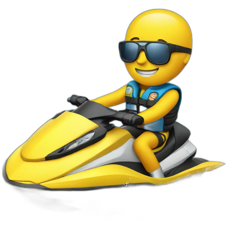 A banana riding a jet ski  emoji