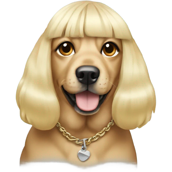 Dog with a blonde wig emoji