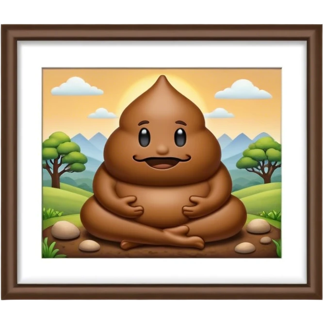 meditating poop emoji landscape  emoji