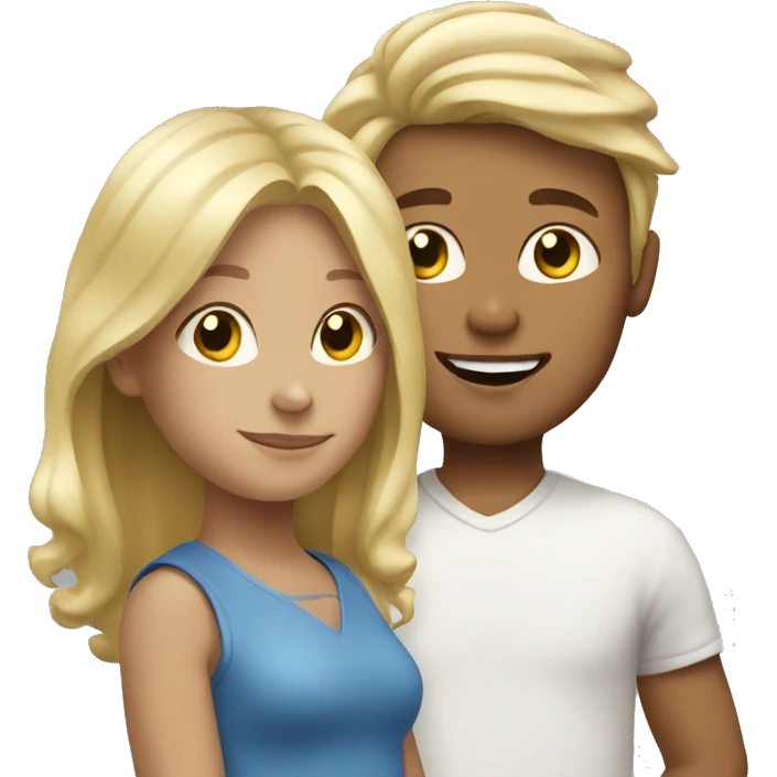 Blond woman with blonde little boy and blonde girl emoji