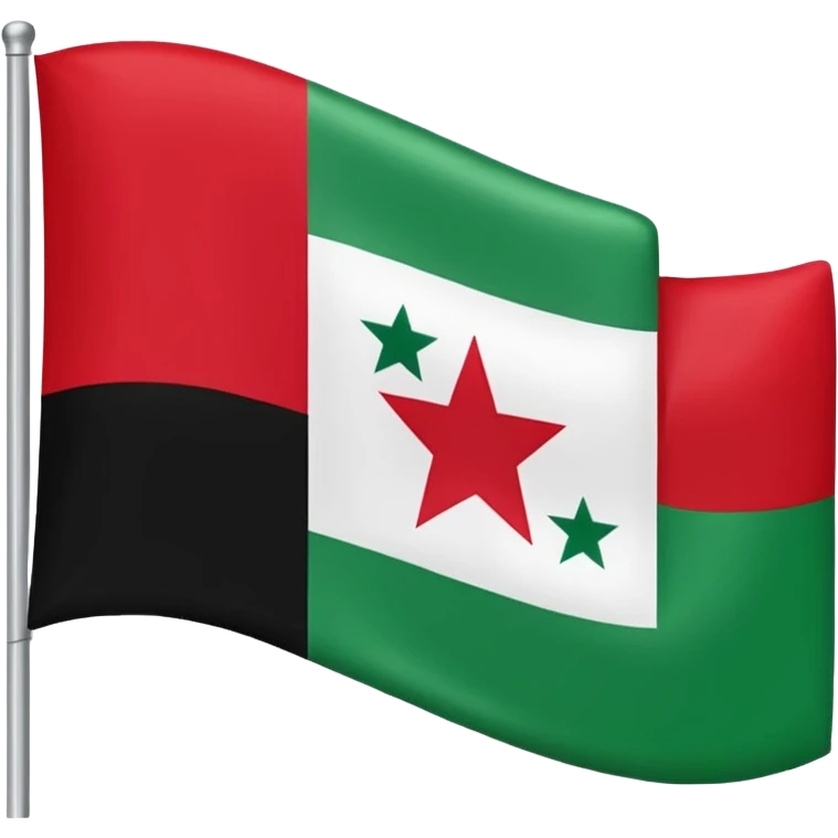  پرچم اهواز  بالا قرمز پایین سیاه و وسط سفید  و وسط سفیدایموجی ستاره سبزه emoji