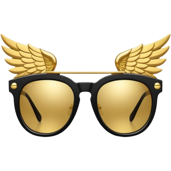 fancy hipster sunglasses with wings emoji