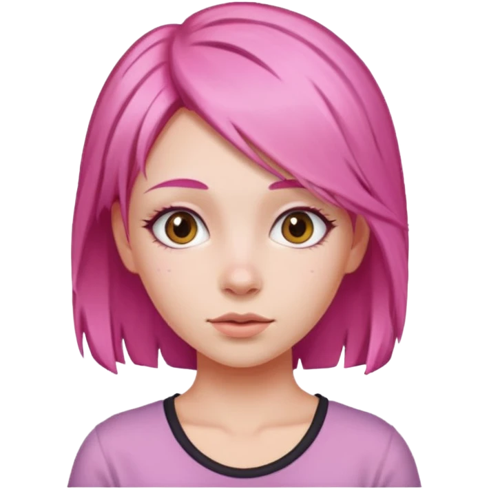 Girl with pink emoji