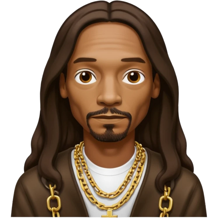 Snoop Dogg with dark brown long hair emoji