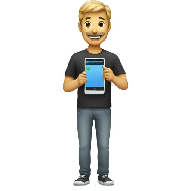man with two phones emoji