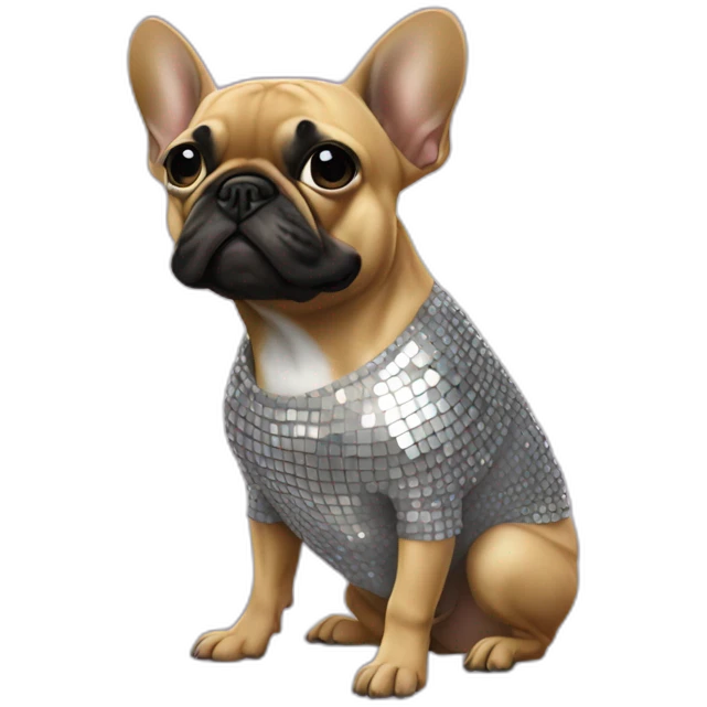 Frenchie in discoball emoji