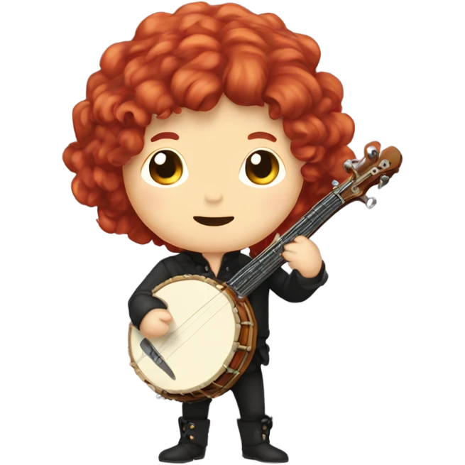 Vivaldi Red haired wig chibi standing banjo emoji