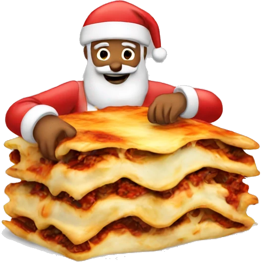 Santa eating lasagne  emoji