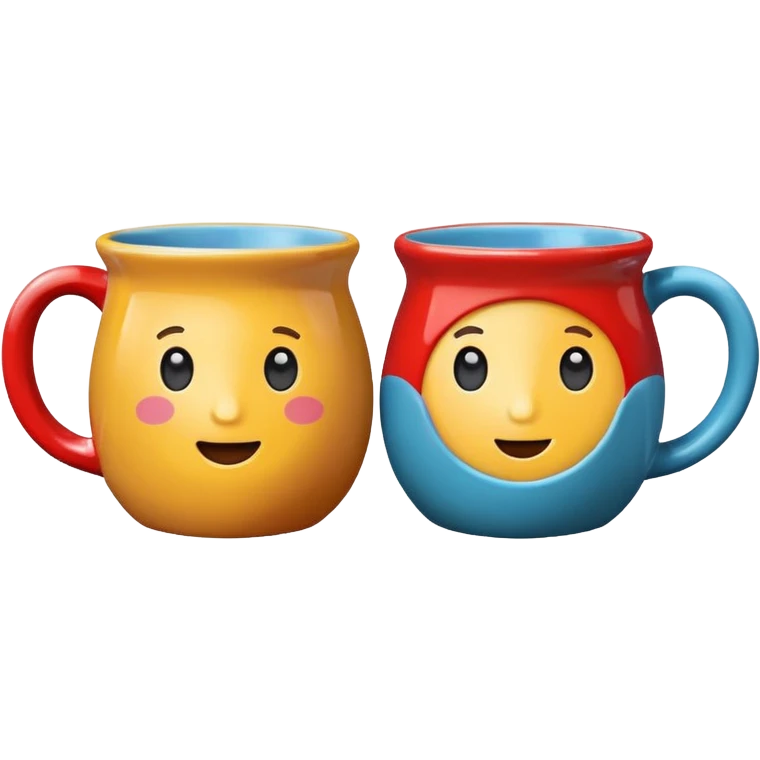 Two cute mugs emoji