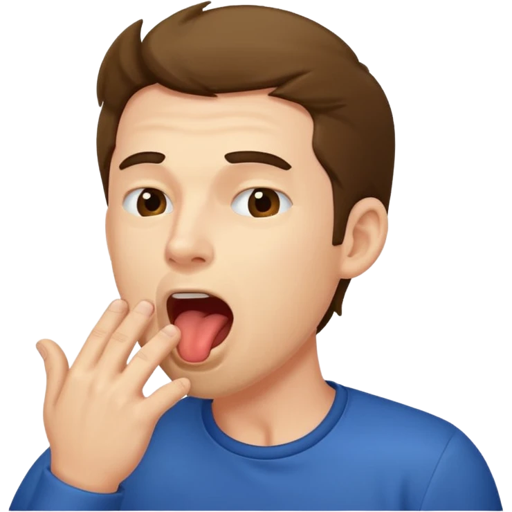 man Yawning  no hand emoji