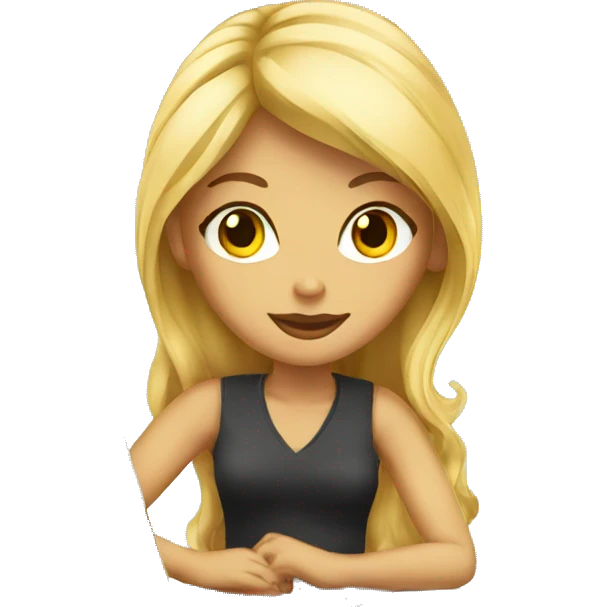 Blondie Graphic designer in sweet desk anda laptop emoji