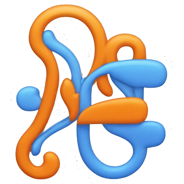 letras "r" y "k" en color azul con dos ondas de wifi arriba a la derecha en color naranja emoji