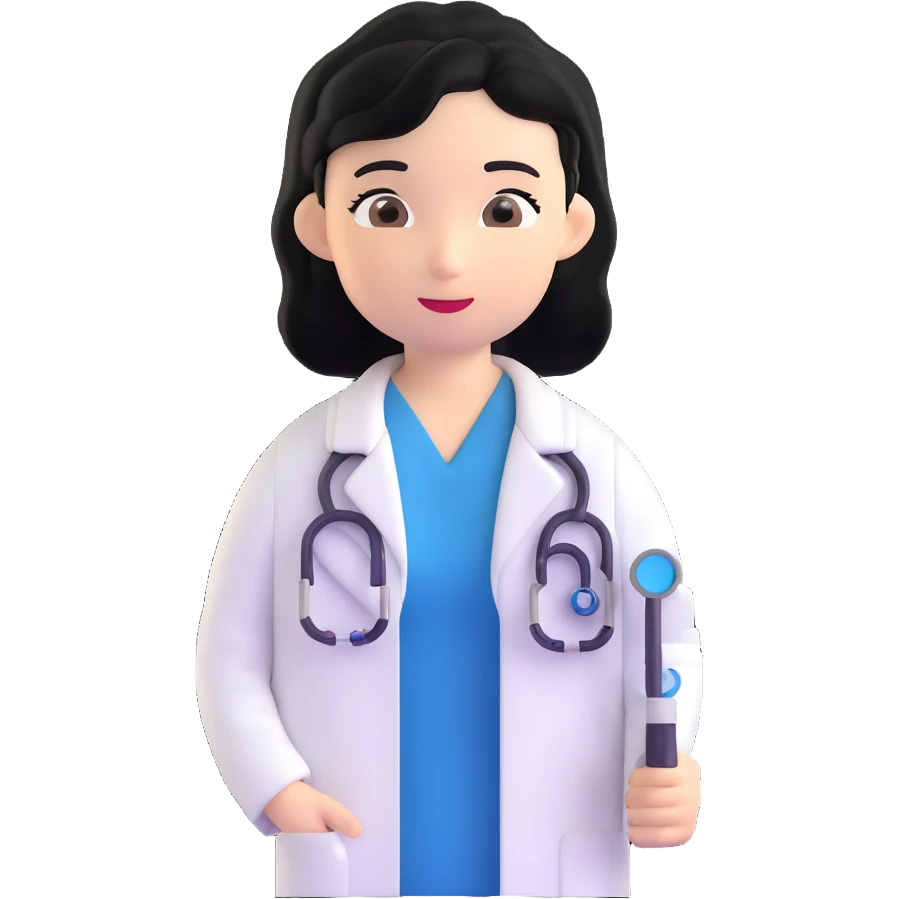 doctor with black hair emoji