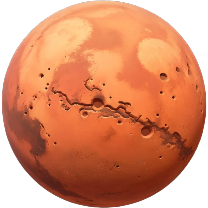 Mars as a round planet emoji