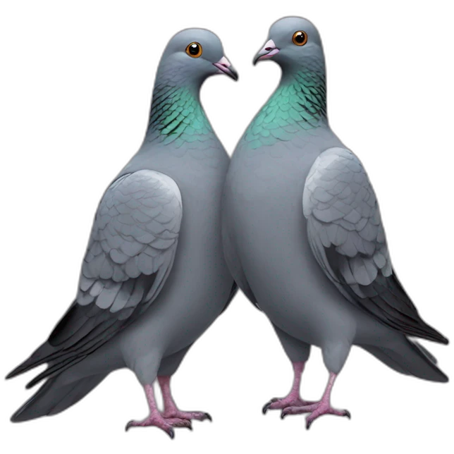 Three-headed pigeon emoji