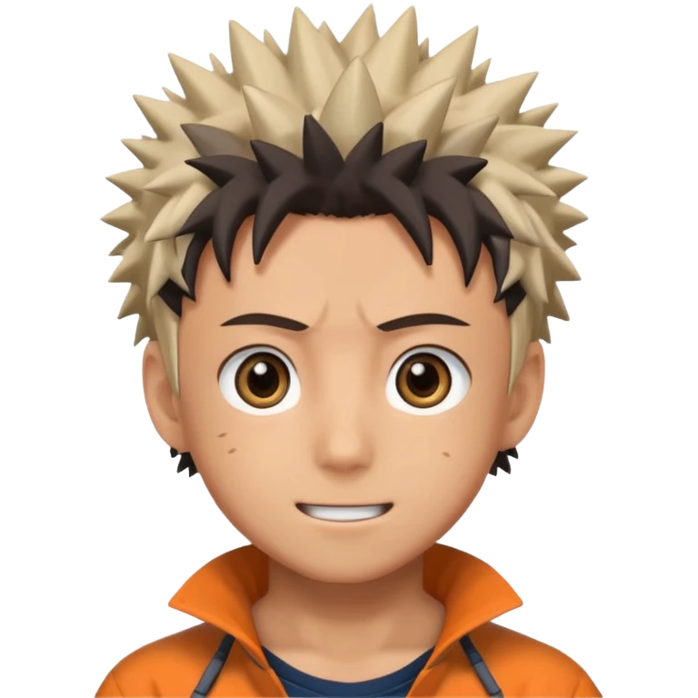 Naruto Anime style happy boy head emoji