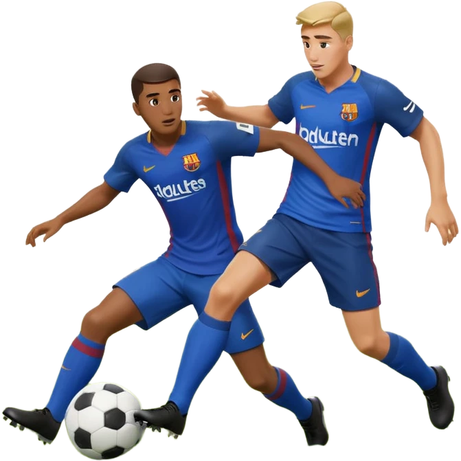 piłkarz kosi drugiego piłkarza barcelony emoji