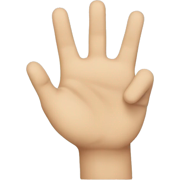 A hand with its thumb closed and showing the number four with its hands emoji
