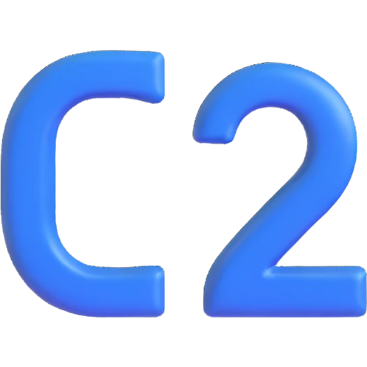 number 2 in 3D emoji style, royal blue, white, and silver colors emoji