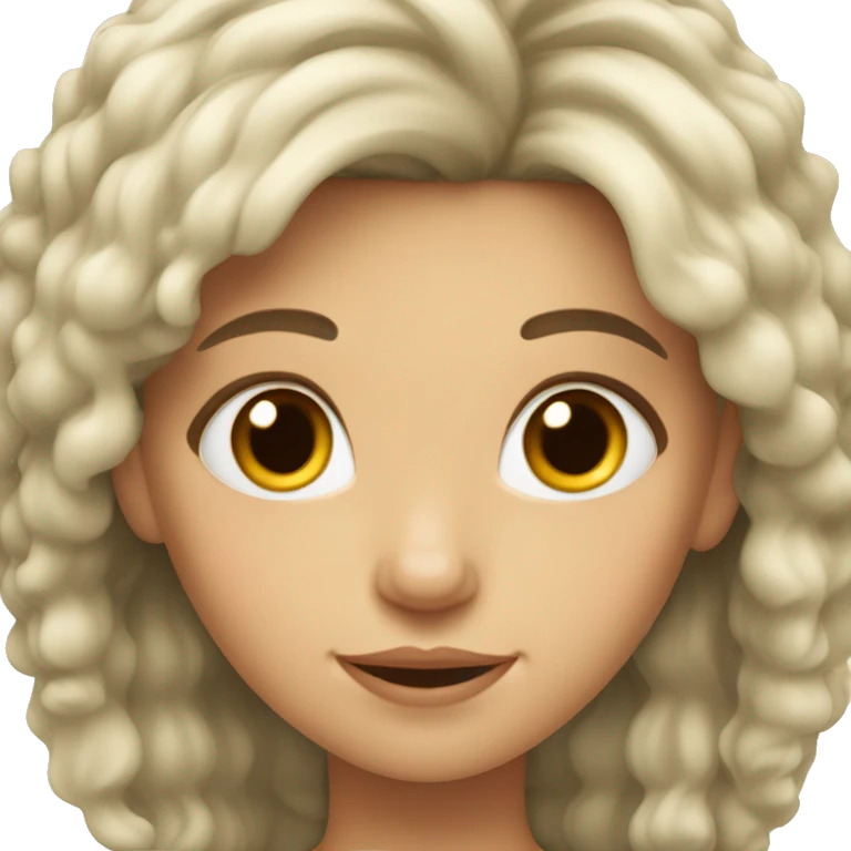 Caucasian girl with lucious hair emoji